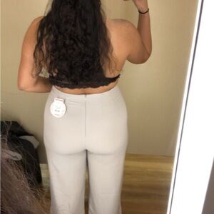 Women's Cream High-Waisted Pants